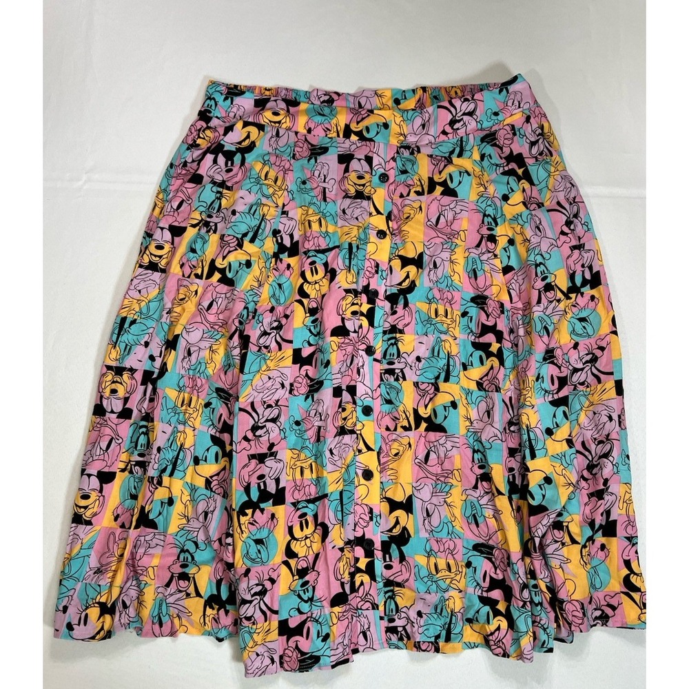 Torrid X Disney Mickey and Friends Button Front Skirt Sz 1X NWT Flowy A-line